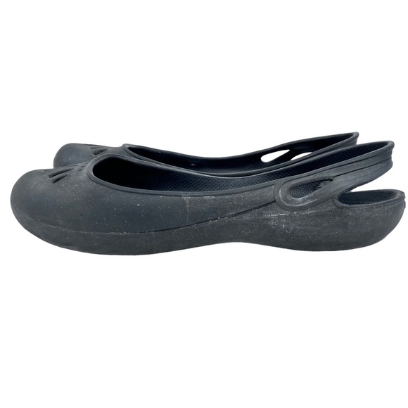 Crocs Black Kadee Slingback Perforated Round Toe Slip On Flats Women's Size 11 - Picture 3 of 9